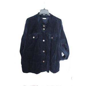 J. Jill fine wale corduroy jacket, 4X, dark blue, peplum